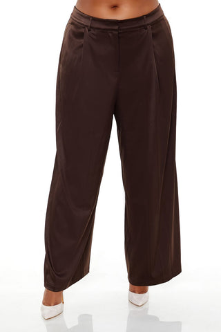 Plus Size Satin Trouser Pants