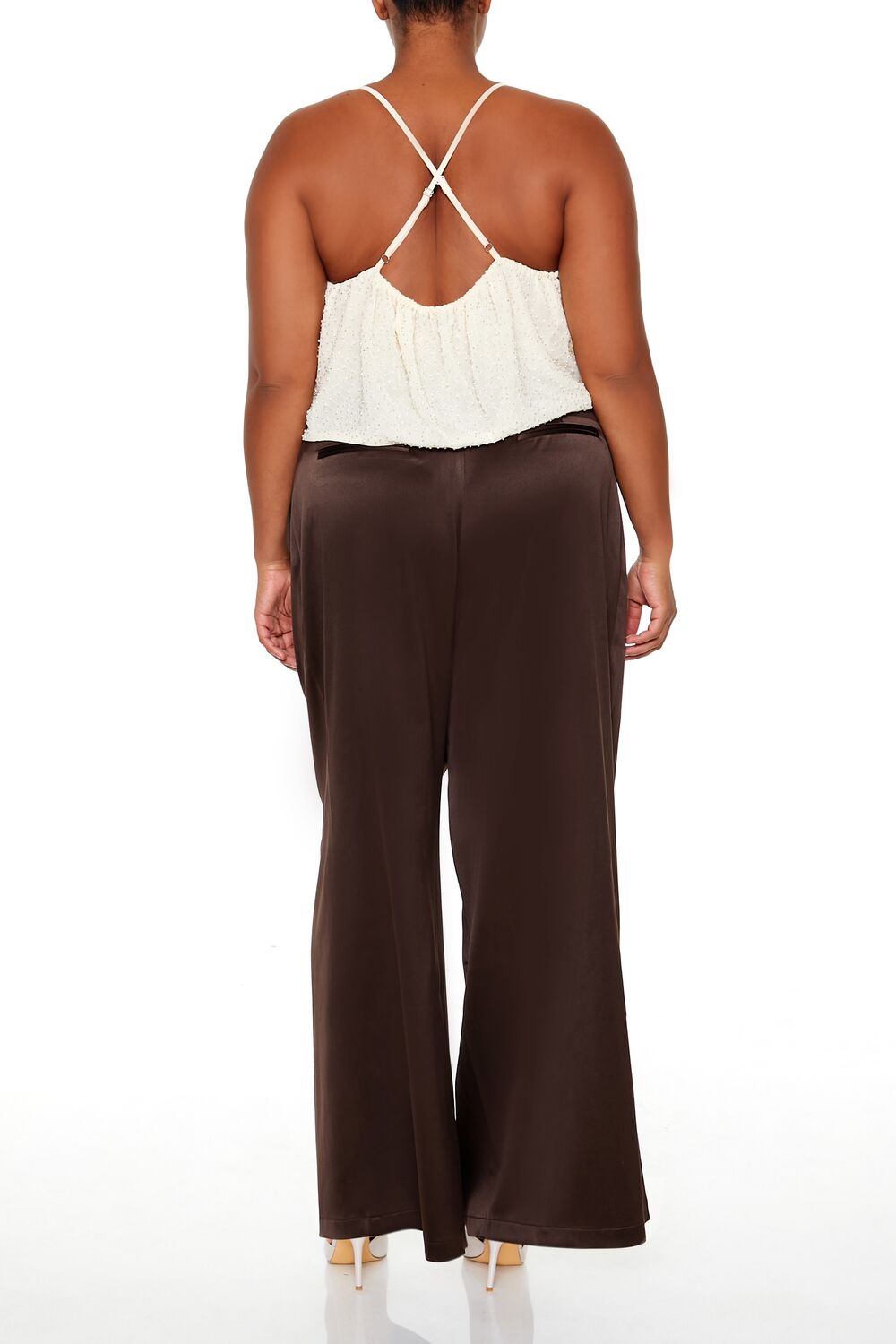  Forever 21 Plus Size Satin Trouser Pants - black - Bonton