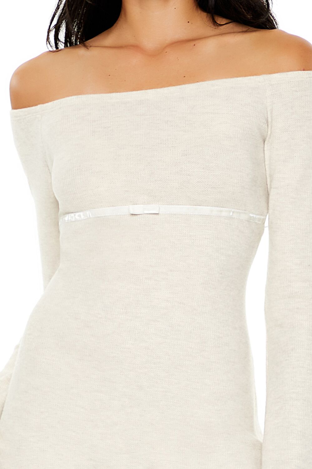  Forever 21 Two-Tone Ribbon Mini Dress - oatmeal - Bonton