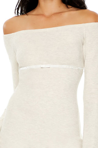 Two-Tone Ribbon Mini Dress