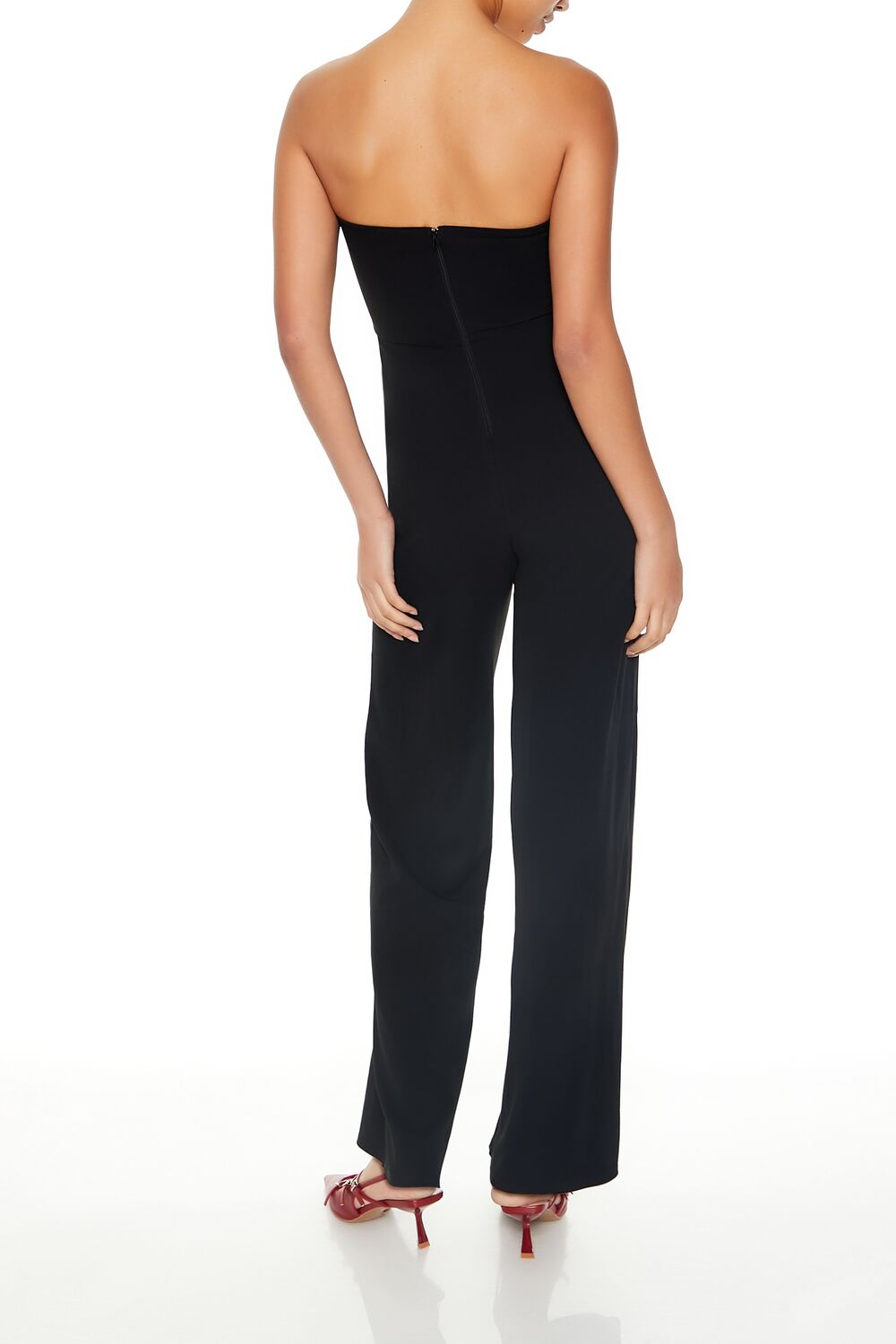  Forever 21 Buckled Strapless Jumpsuit - black - Bonton