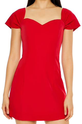Sweetheart Cap-Sleeve Mini Dress