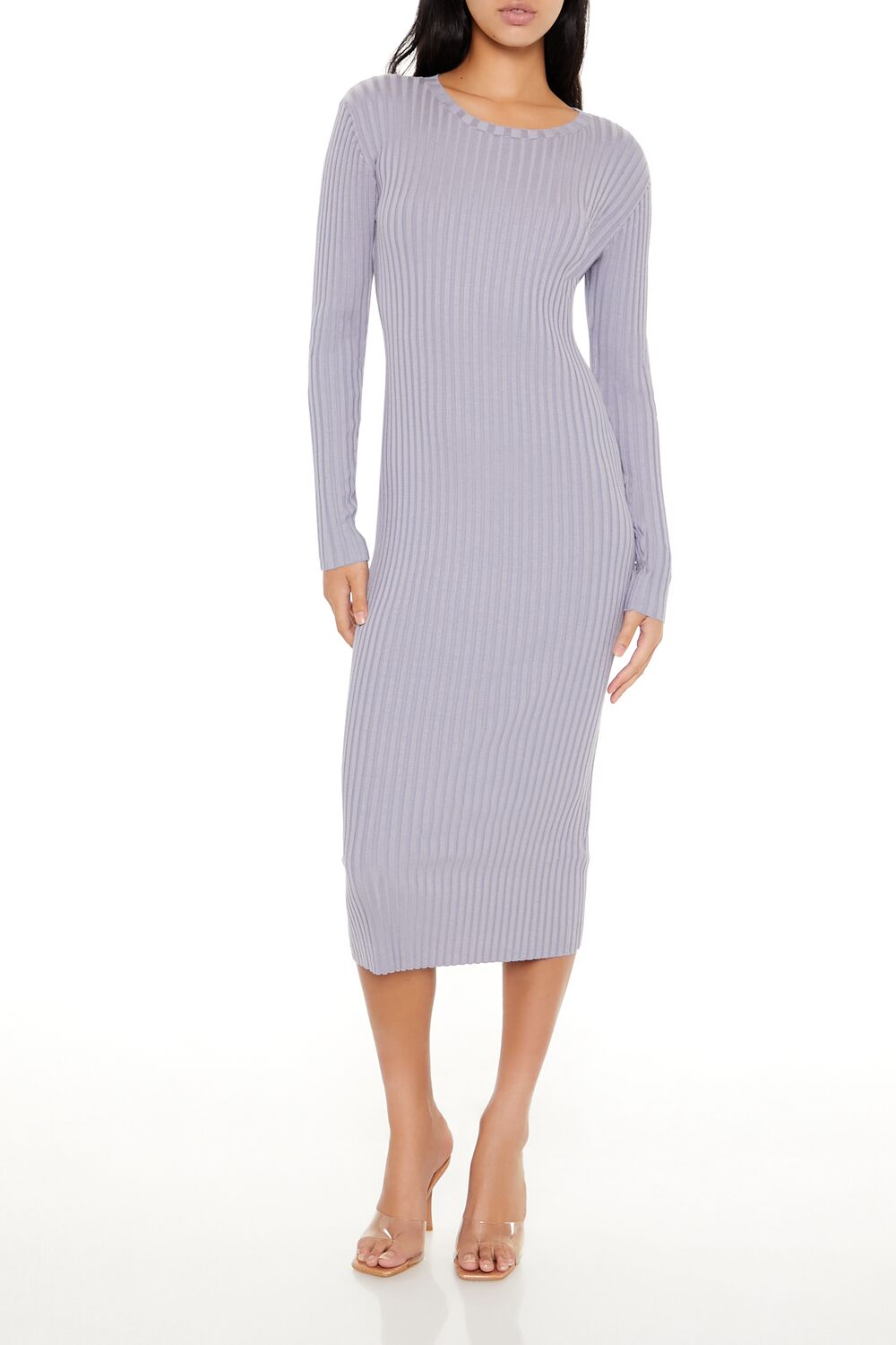  Forever 21 Bodycon Midi Sweater Dress - light-grey-swatch - Bonton