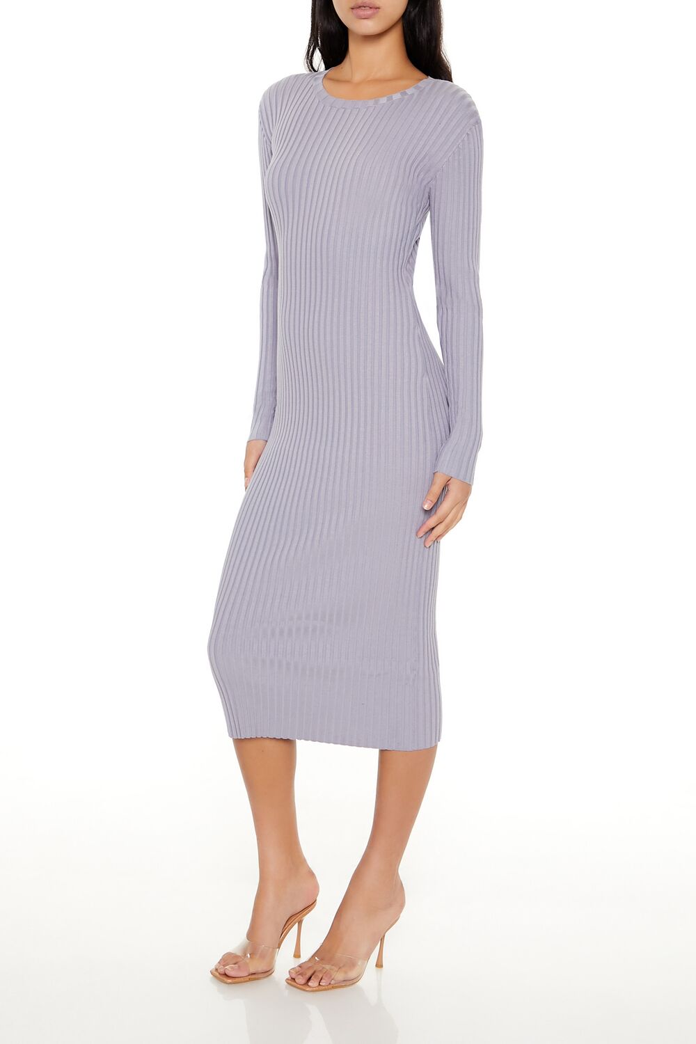 Bodycon Midi Sweater Dress in Light-grey-swatch | Size: S by Bonton Bodycon Midi Sweater Dress in Light-grey-swatch | Size: S by Bonton