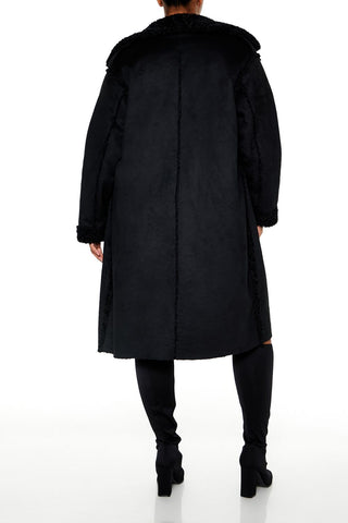 Faux Shearling & Suede Coat