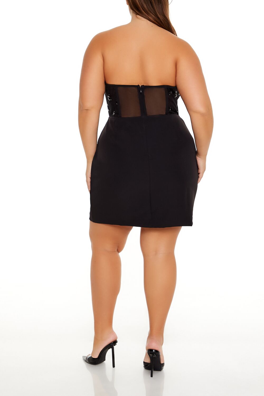  Forever 21 Plus Size Corset Mini Tube Dress - black-swatch - Bonton