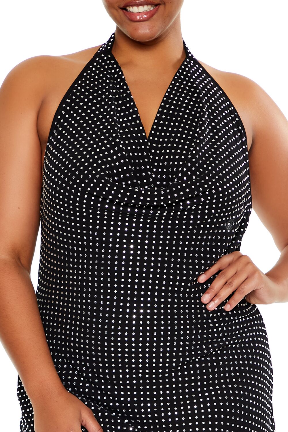  Forever 21 Plus Size Rhinestone Mini Dress - black - Bonton