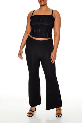 Plus Size Lace-Up Cropped Cami