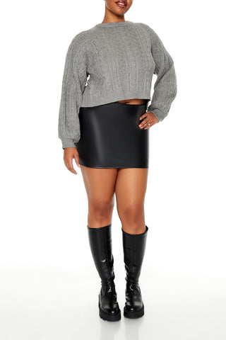 Plus Size Cropped Bow Sweater