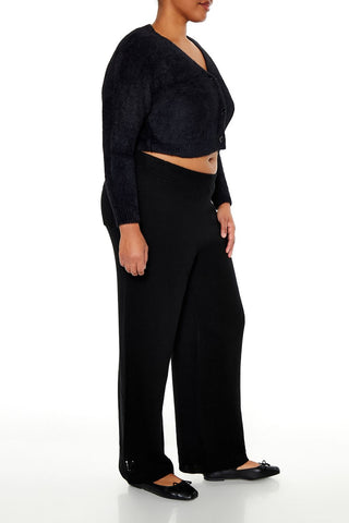 Plus Size Wide-Leg Sweater-Knit Pants