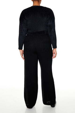 Plus Size Wide-Leg Sweater-Knit Pants