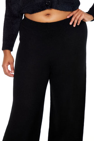 Plus Size Wide-Leg Sweater-Knit Pants