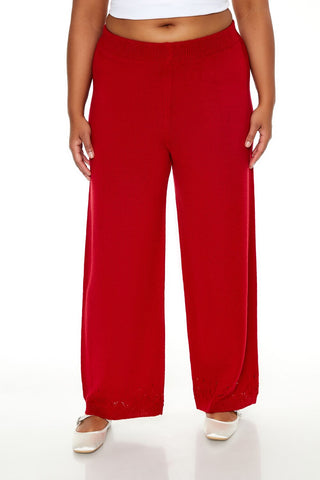 Plus Size Wide-Leg Sweater-Knit Pants