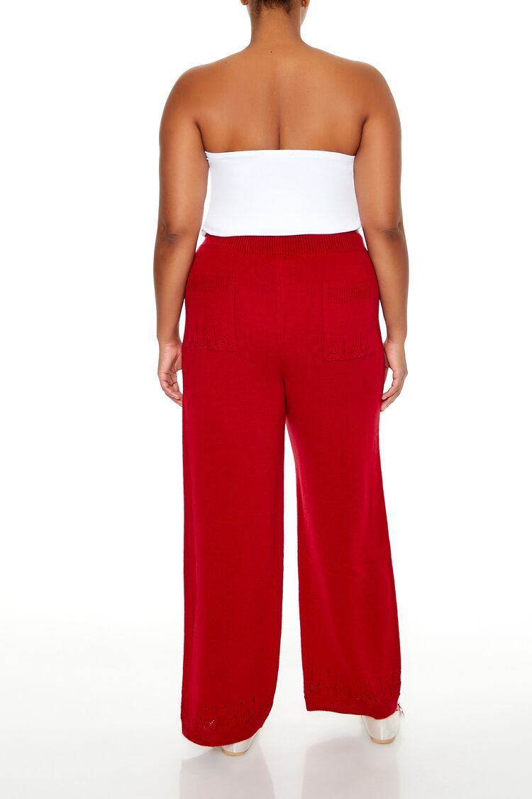  Forever 21 Plus Size Wide-Leg Sweater-Knit Pants - black - Bonton