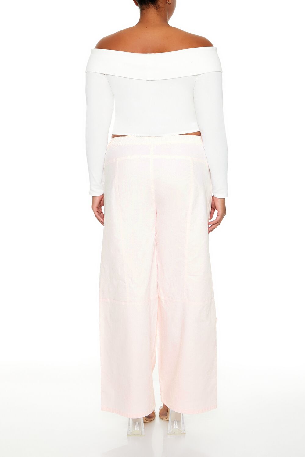  Forever 21 Plus Size Velvet Cargo Pants - seashell - Bonton