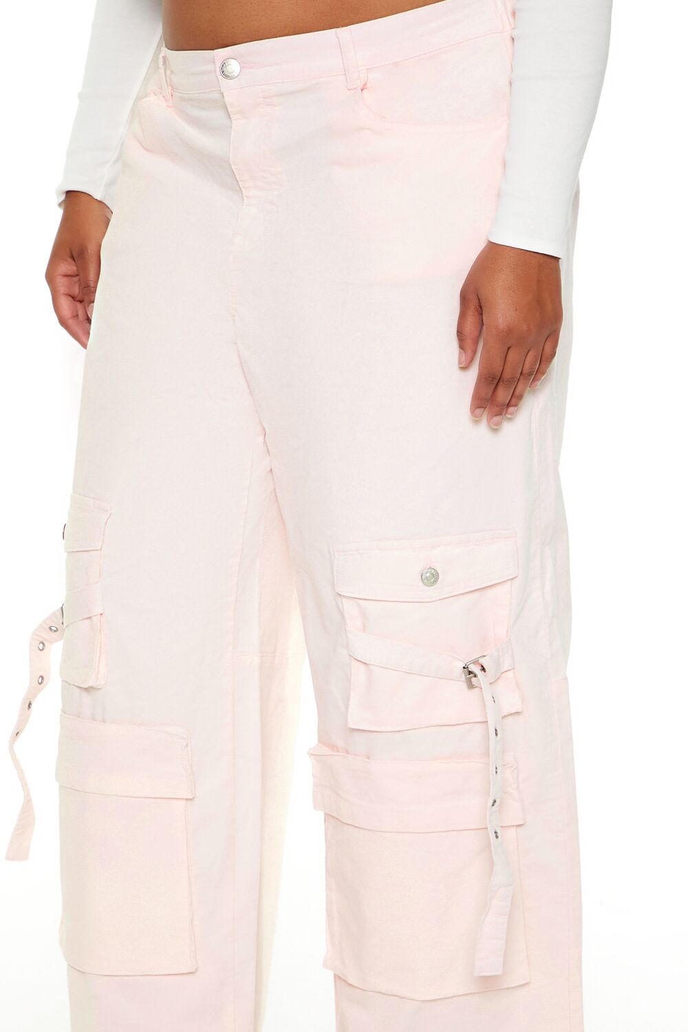  Forever 21 Plus Size Velvet Cargo Pants - seashell - Bonton