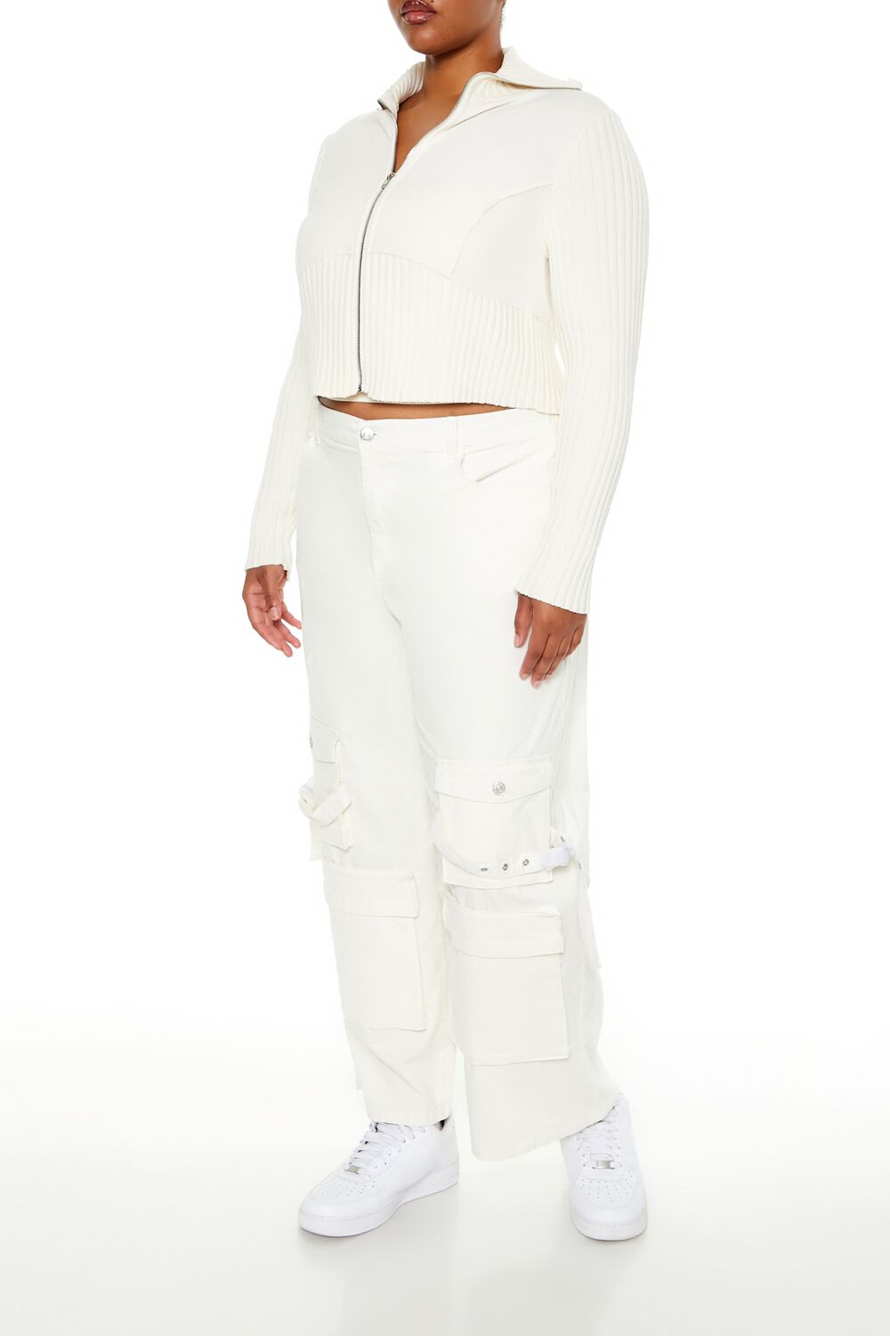  Forever 21 Plus Size Velvet Cargo Pants - seashell - Bonton