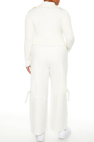 Plus Size Velvet Cargo Pants