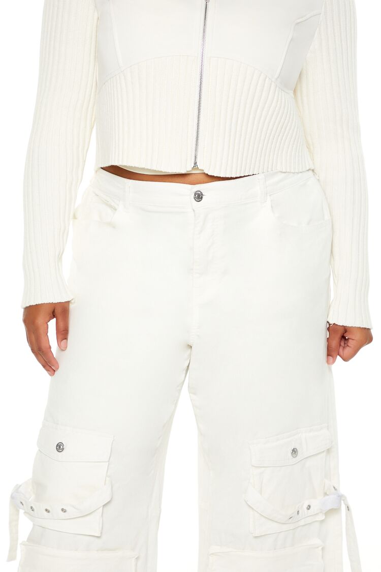  Forever 21 Plus Size Velvet Cargo Pants - seashell - Bonton