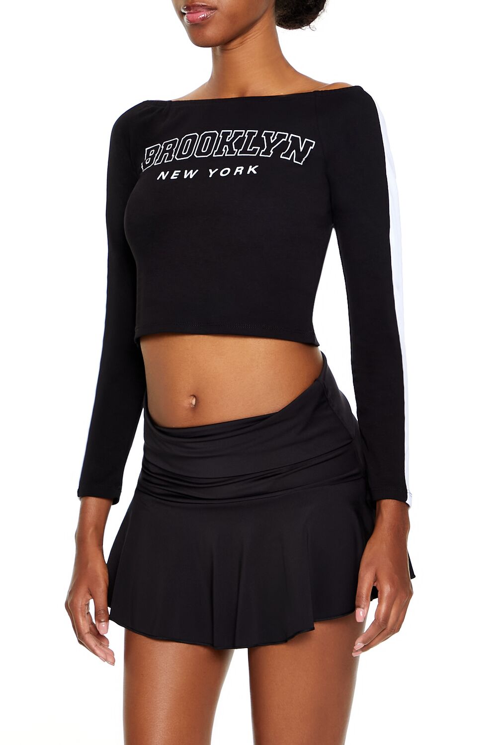  Forever 21 Brooklyn New York Crop Top - black multi - Bonton