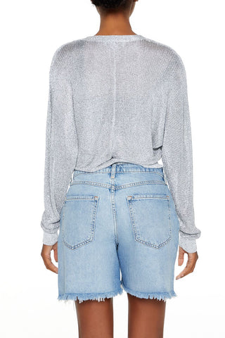 Glitter Knit Zip-Up Sweater