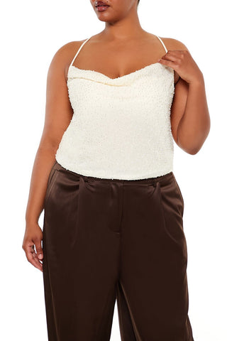 Plus Size Beaded Cropped Cami
