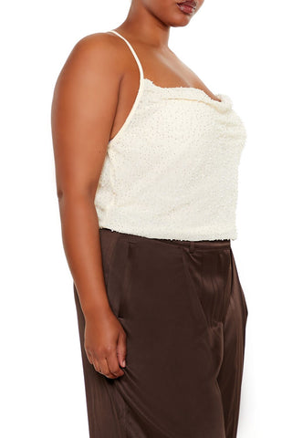 Plus Size Beaded Cropped Cami