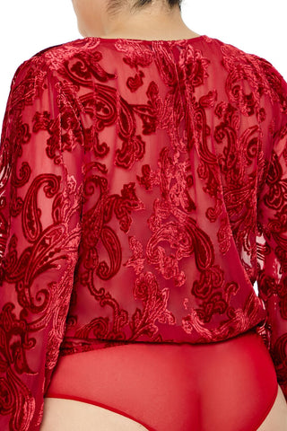 Plus Size Sheer Burnout Bodysuit