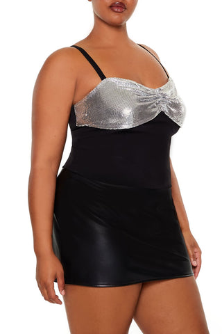 Plus Size Chainmail Cropped Cami