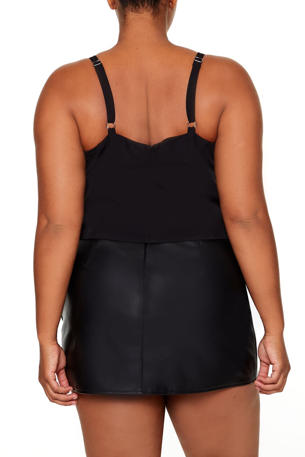  Forever 21 Plus Size Chainmail Cropped Cami - black - Bonton