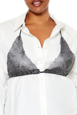 Plus Size Rhinestone Bikini Combo Shirt