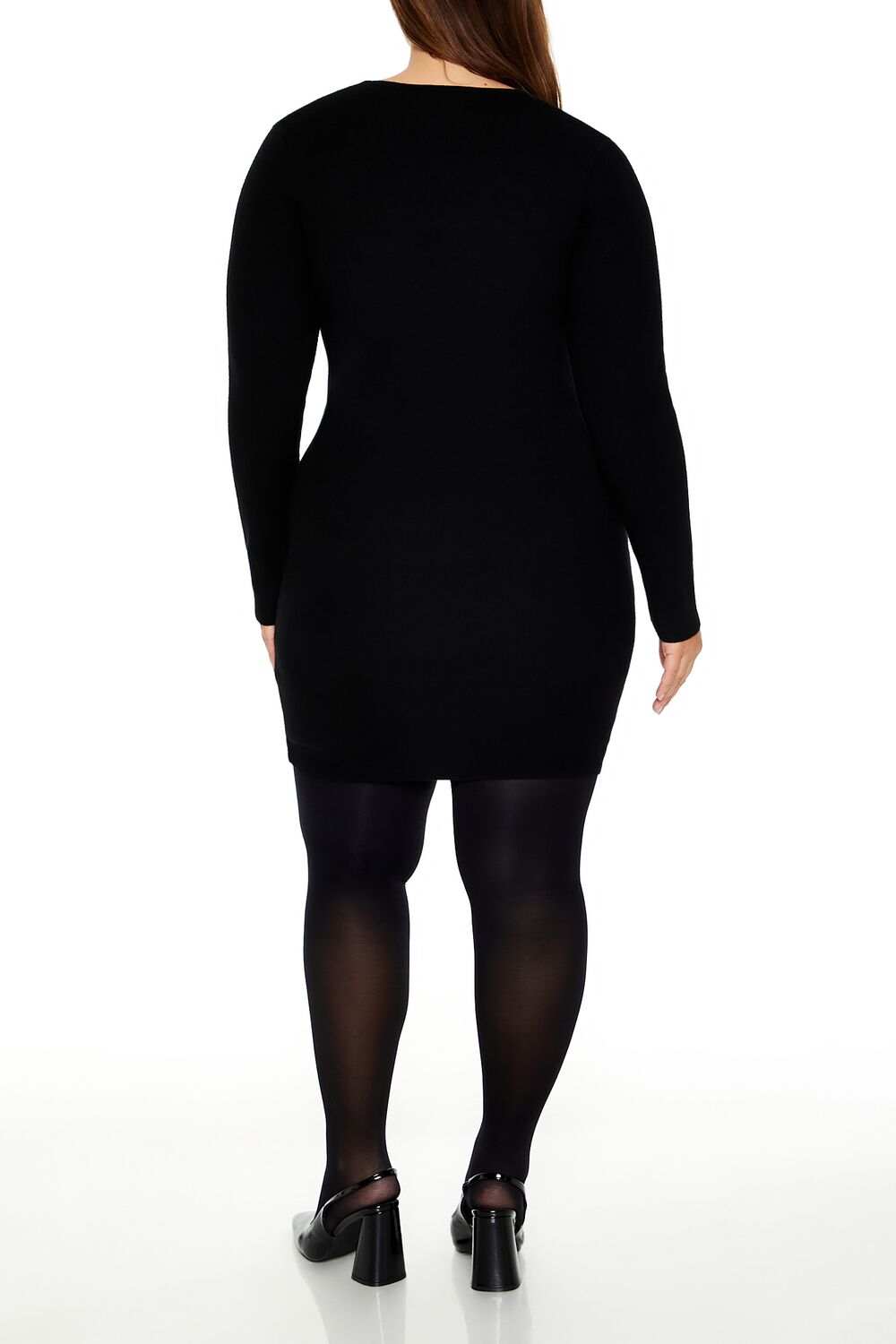 Plus Size Satin Bow Mini Dress in Black-swatch | Size: 2X by Bonton Plus Size Satin Bow Mini Dress in Black-swatch | Size: 2X by Bonton