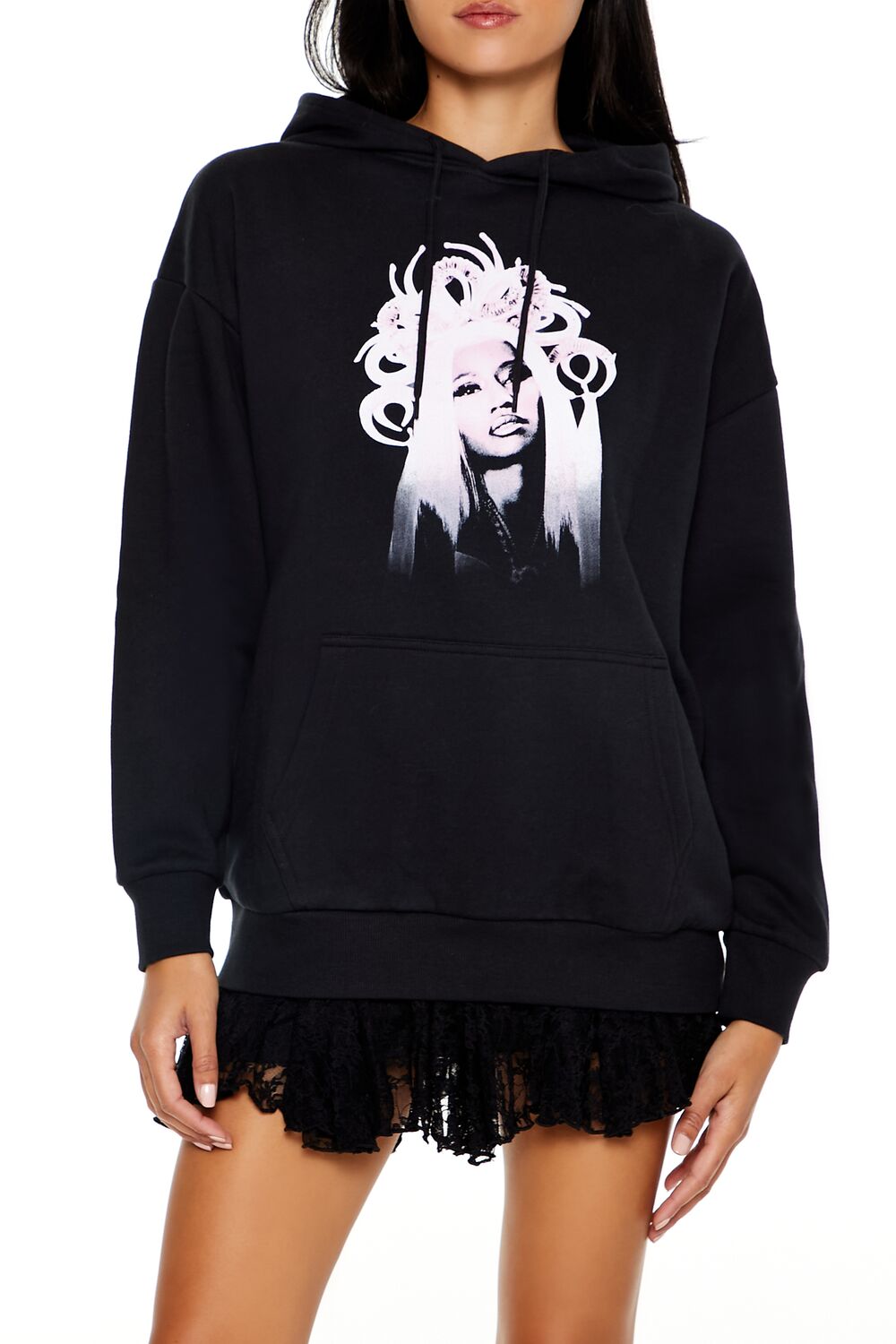  Forever 21 Nicki Minaj Graphic Hoodie - black multi - Bonton
