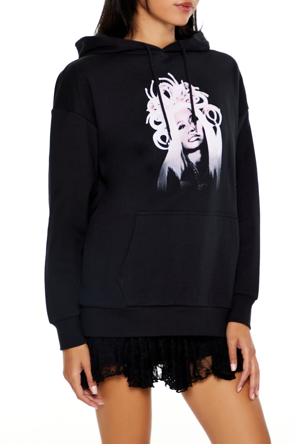  Forever 21 Nicki Minaj Graphic Hoodie - black multi - Bonton
