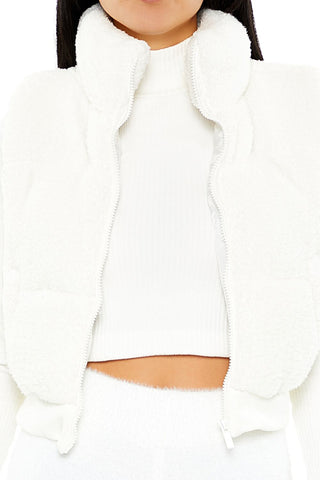 Faux Shearling Zip-Up Vest