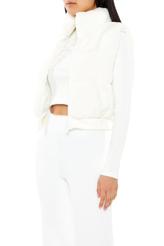Faux Shearling Zip-Up Vest