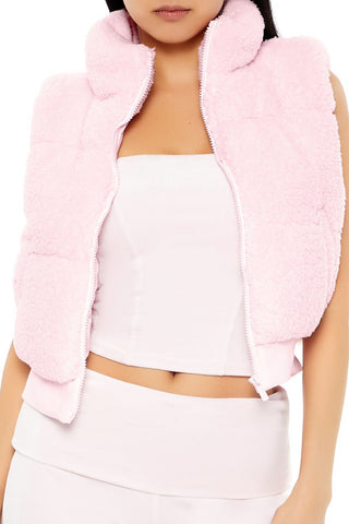 Faux Shearling Zip-Up Vest