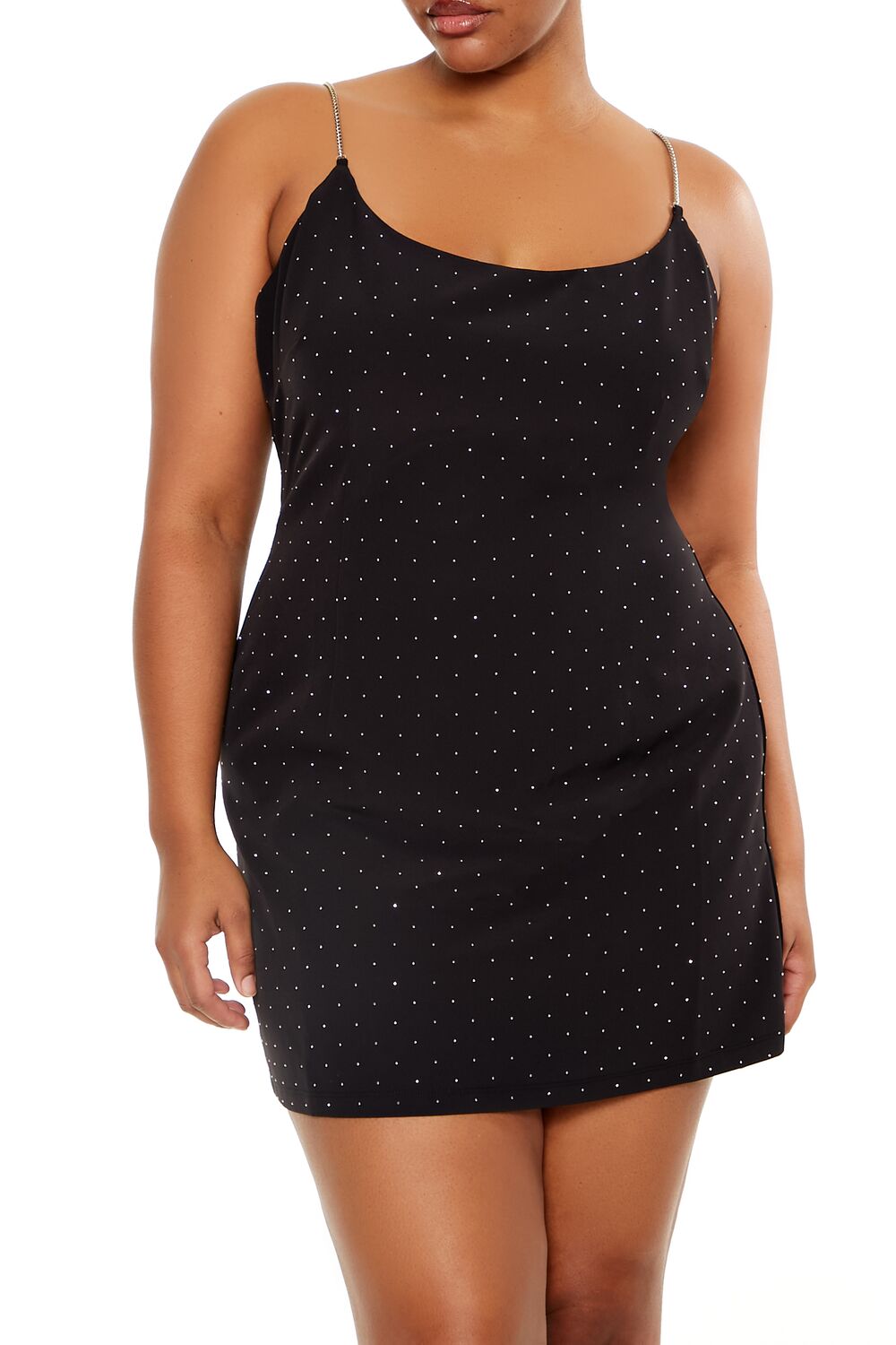  Forever 21 Plus Size Rhinestone Cami Mini Dress - black - Bonton