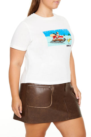 Plus Size Popeye Christmas Baby Tee