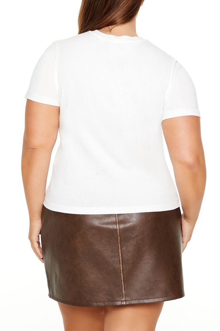  Forever 21 Plus Size Popeye Christmas Baby Tee - white multi - Bonton