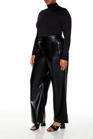 Plus Size Faux Leather Pants