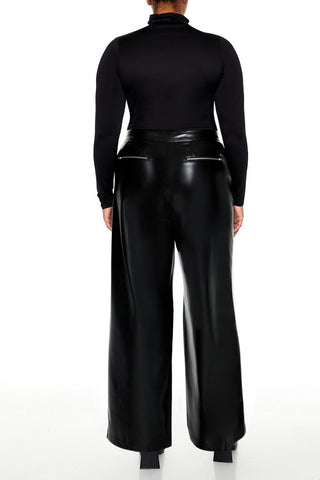 Plus Size Faux Leather Pants
