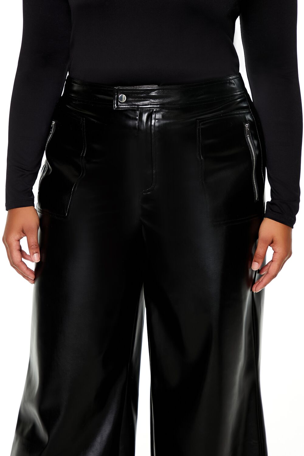  Forever 21 Plus Size Faux Leather Pants - black - Bonton