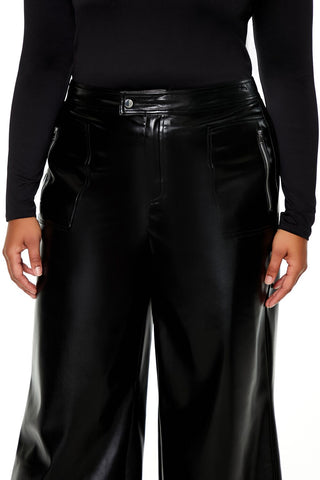 Plus Size Faux Leather Pants