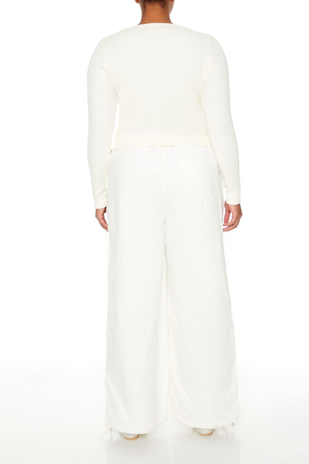  Forever 21 Plus Size Velvet Wide-Leg Drawstring Joggers - seashell - Bonton