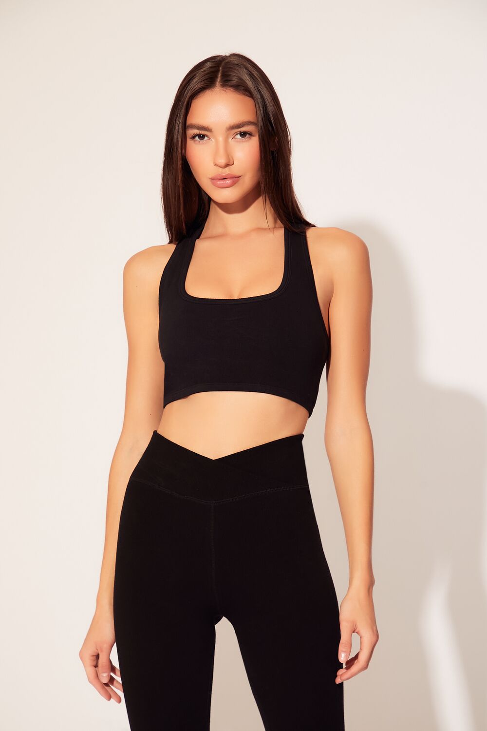  Forever 21 Seamless Racerback Sports Bra - black - Bonton