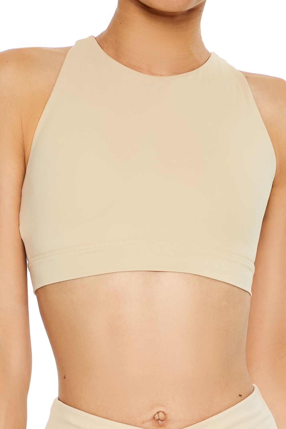  Forever 21 Crisscross Cutout Sports Bra - desert sand - Bonton