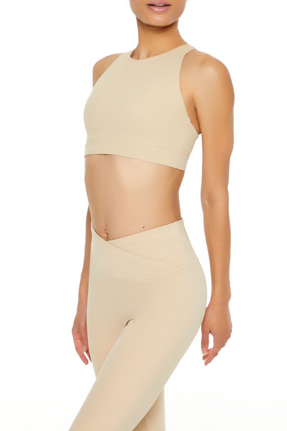  Forever 21 Crisscross Cutout Sports Bra - desert sand - Bonton