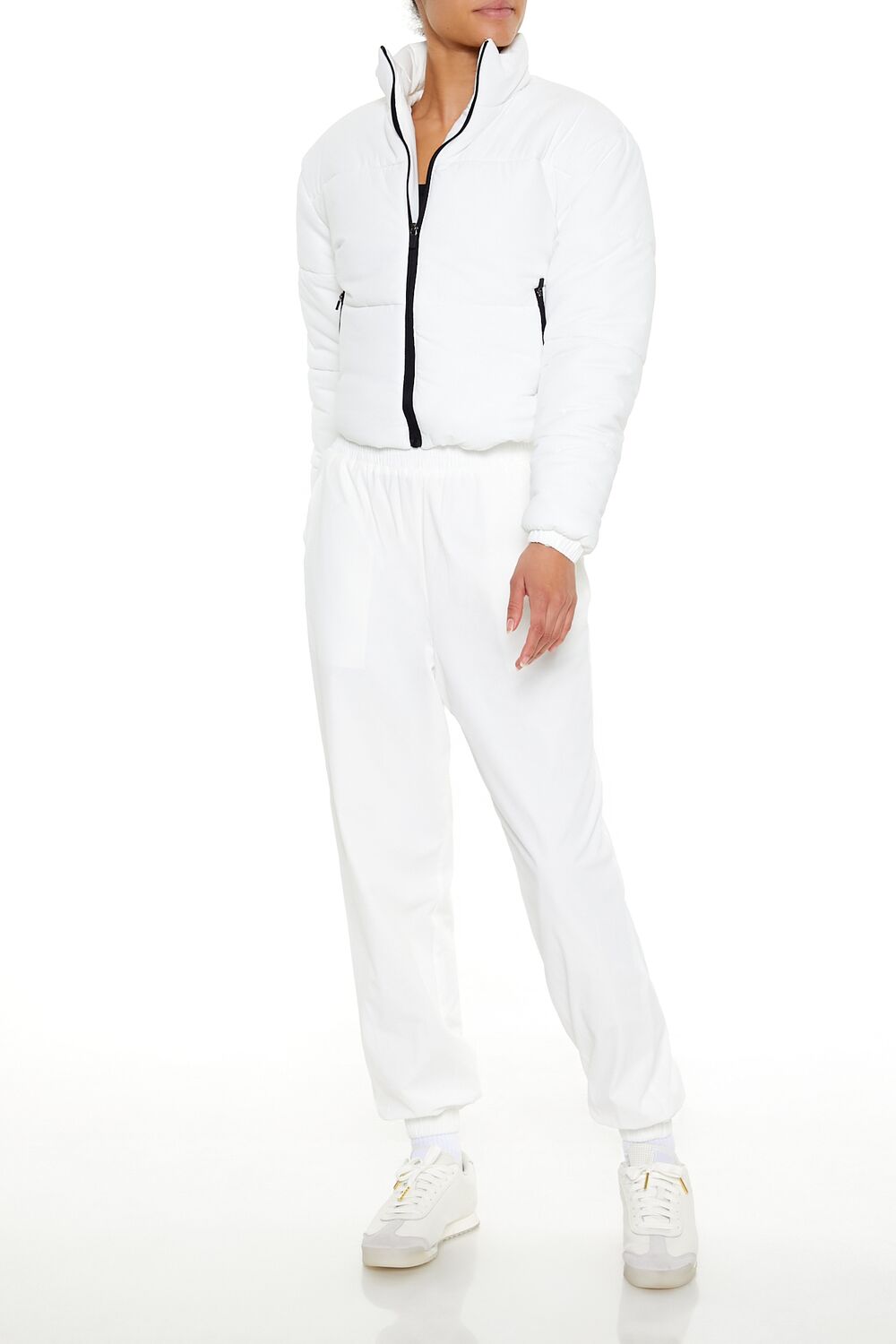 Forever 21 Active High-Rise Joggers - white - Bonton