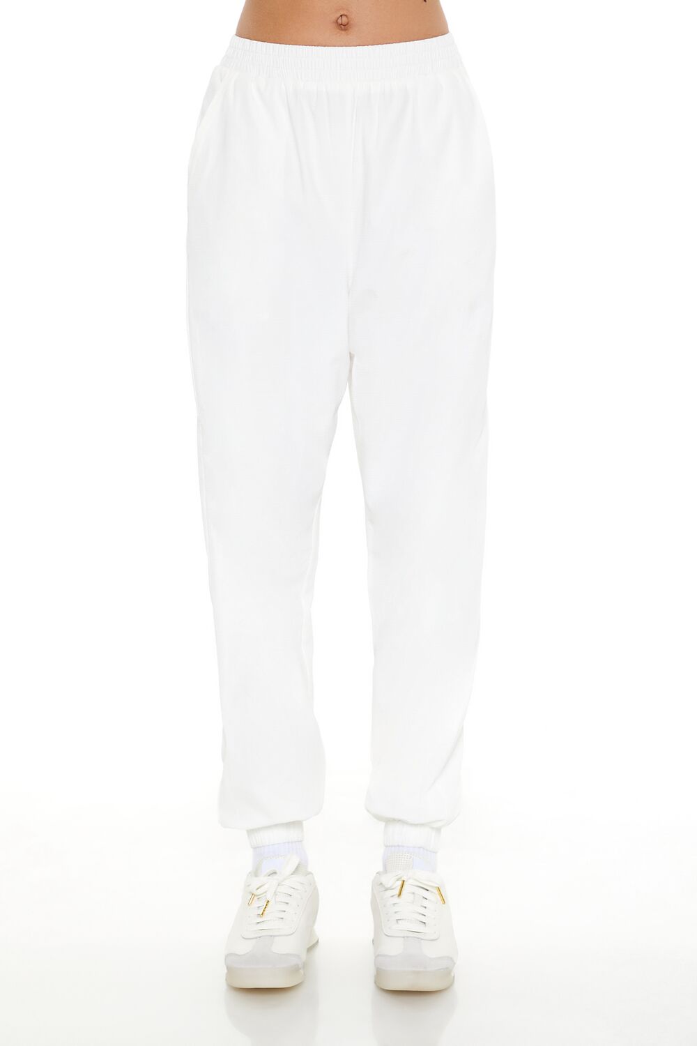  Forever 21 Active High-Rise Joggers - white - Bonton